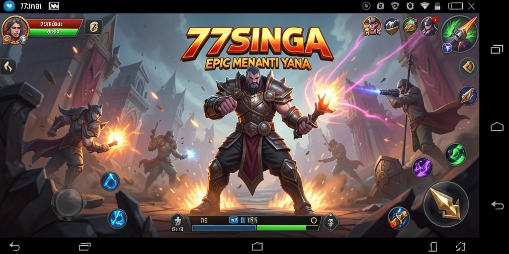 Gameplay menegangkan di 77SINGA dengan berbagai karakter fighting.
