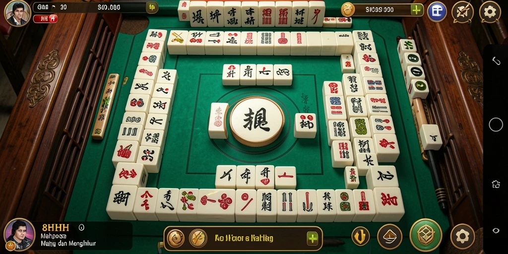 Tampilan gameplay Mahjong yang seru dan menantang di 8HHH.