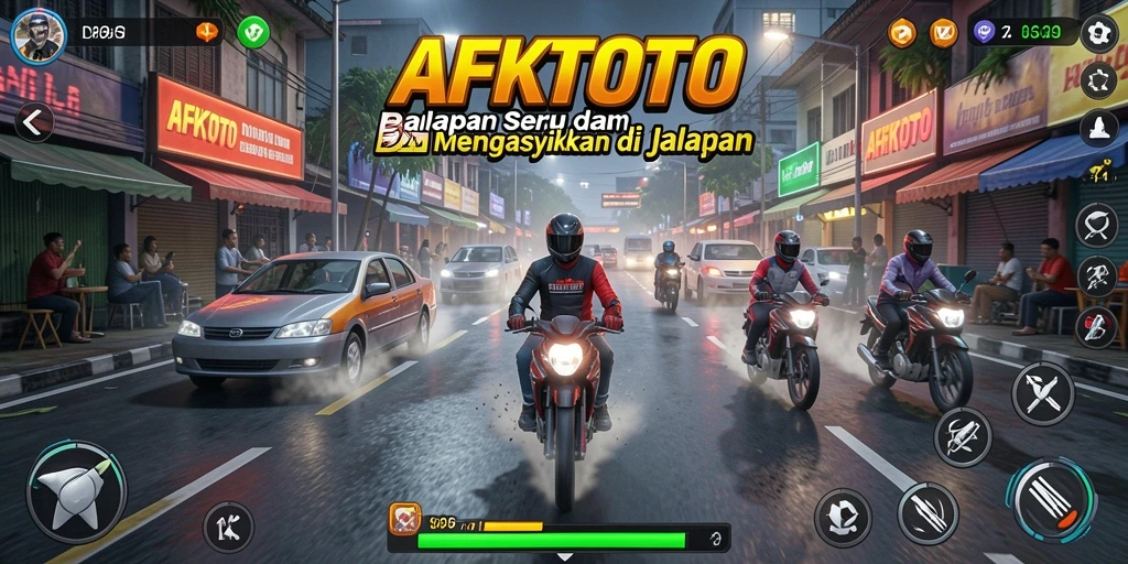 Gameplay AFKTOTO yang seru dengan berbagai mobil balap.