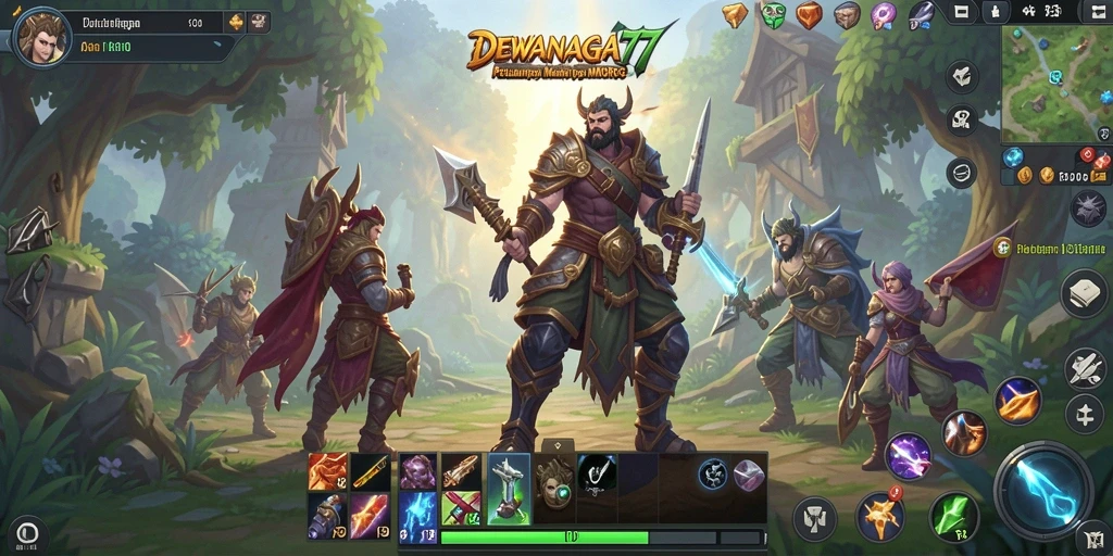 Gameplay seru DEWANAGA77 yang menampilkan aksi pertarungan MMORPG.